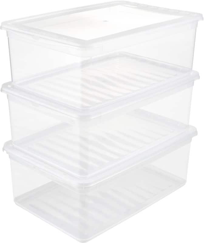 keeeper bea Kunststoff Aufbewahrungsbox 3 x 11 L Transparent 26,5 x 39 x 14 cm 3 Stück