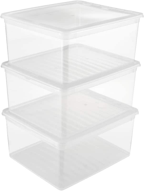 keeeper bea Kunststoff Aufbewahrungsbox 3 x 18 L Transparent 33,5 x 39 x 18 cm 3 Stück
