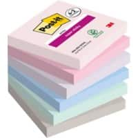 Post-it Soulful Collection Super Sticky Haftnotizen 76 x 76 mm Grau Quadratisch Blanko 90 Blatt Vorteilspackung 4 + 2 Gratis