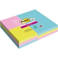 Post-it Post-it Super Sticky Haftnotizen 152 x 101 mm Blau, Grün, Pink Rechteckig Liniert 9 Stück à 90 Blatt