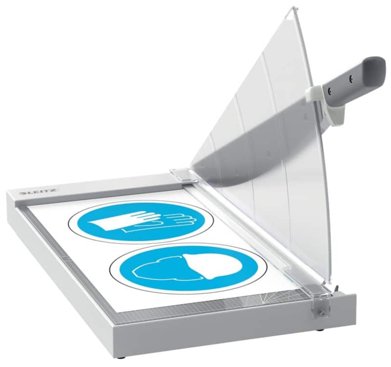 Leitz Precision Office Hebelschneider 9022 A3 420 mm Edelstahl-Klinge Premium Glasarbeitsfläche EdgeGlow-Kantenlicht Grau 15 Blatt