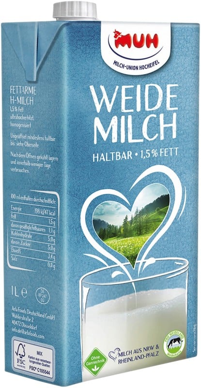 Muh H Milch 1.5 % 12 Stück à 1 L