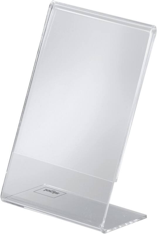 Sigel Tischaufsteller DIN A7 L-Form 7,6 (B) x 3,7 (T) x 11,2 (H) cm Transparent 10 Stück
