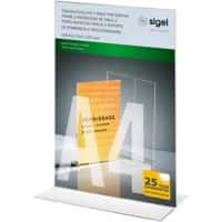 Sigel Tischaufsteller DIN A4 21 (B) x 8,5 (T) x 30 (H) cm Transparent