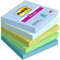 Post-it Super-Haftnotizen Oasis 76 x 76 mm Sortiert 90 Blatt 5 Stück