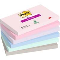 Post-it Super-Haftnotizen 76 x 127 mm Blau, Grün, Grau, Lavendel, Rosa Rechteckig Einfarbig 6 Blöcke mit 90 Blatt
