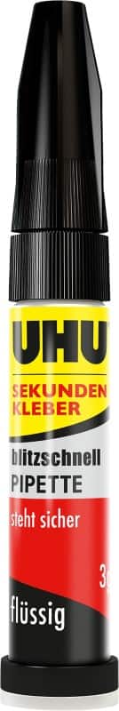 UHU Sekundenkleber blitzschnell Flüssig Transparent 3 g 45570