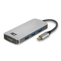 ACT USB-C-zu-HDMI-Multiport-Adapter, 4K, USB-Hub und PD-Durchschleifen