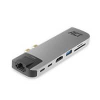ACT USB-C-Thunderbolt 3-zu-HDMI-Multiport-Adapter, 4K, mit Ethernet, USB-Hub, Kartenleser und PD-Pass-Through