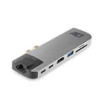 ACT USB-C-Thunderbolt 3-zu-HDMI-Multiport-Adapter, 4K, mit Ethernet, USB-Hub, Kartenleser und PD-Pass-Through