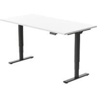 euroseats Sitz-Stehschreibtisch Schwarz, Weiß 1.600 x 800 x 625 - 1.275 mm