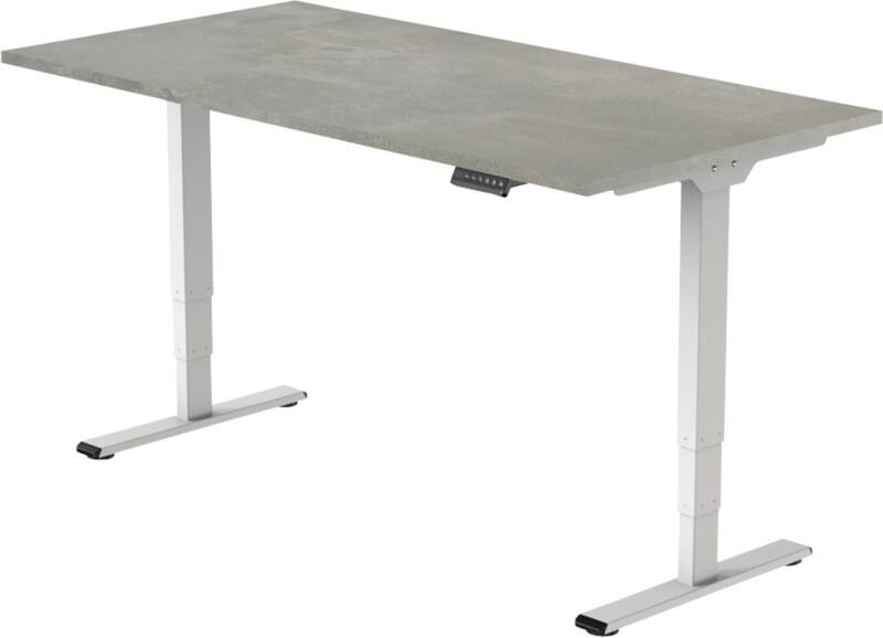 euroseats Economy Sitz-Stehschreibtisch Rechteckig Beton T-Fuß 1.400 (B) x 800 (T) x 1.275 (H) mm Metall
