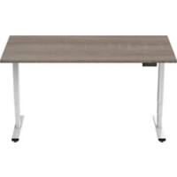 euroseats Sitz-Stehschreibtisch Weiß, Eiche 1,400 x 800 x 625 - 1.275 mm