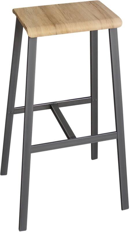 Hammerbacher Barhocker VSMP1/F/T Eiche Furnier mit Echtholz 350 x 770 x 260 mm 2 Stück