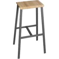 Hammerbacher Barhocker VSMP1/F/T Eiche Furnier mit Echtholz 350 x 770 x 260 mm 2 Stück