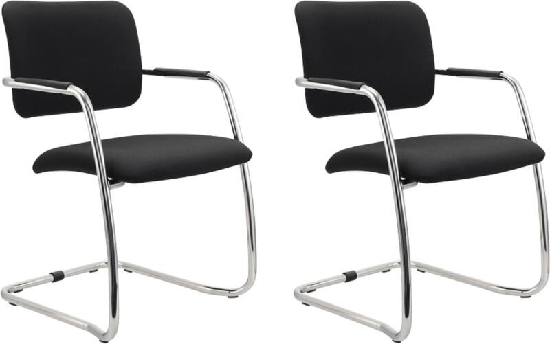 Hammerbacher Bürostuhl Stoff Feste Armlehne Schwarz 120 kg VSBP2 560 x 590 x 810 mm 2 Stück