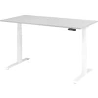Hammerbacher VXDKB Elektrisch Höhenverstellbar Sitz-Stehschreibtisch Grau C-Fuß 1.600 (B) x 800 (T) x 1.290 (H) mm Spanplatte, Stahl