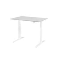 Hammerbacher VXMKA Elektrisch Höhenverstellbar Sitz-Stehschreibtisch Grau C-Fuß 1.200 (B) x 800 (T) x 1.200 (H) mm Spanplatte, Stahl