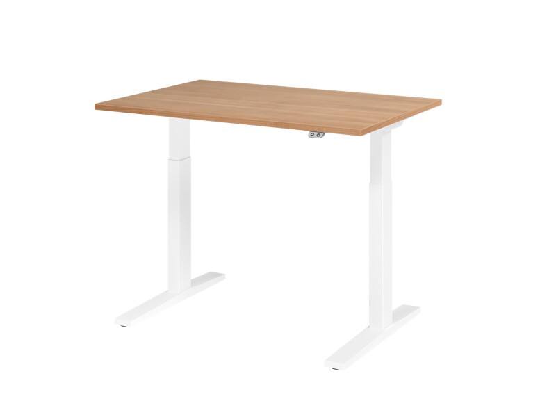 Hammerbacher VXMKA Elektrisch Höhenverstellbar Sitz-Stehschreibtisch Walnuss C-Fuß 1.200 (B) x 800 (T) x 1.200 (H) mm Spanplatte, Stahl
