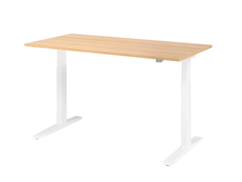 Hammerbacher VXMKA Elektrisch Höhenverstellbar Sitz-Stehschreibtisch Eiche C-Fuß 1.600 (B) x 800 (T) x 1.200 (H) mm Spanplatte, Stahl