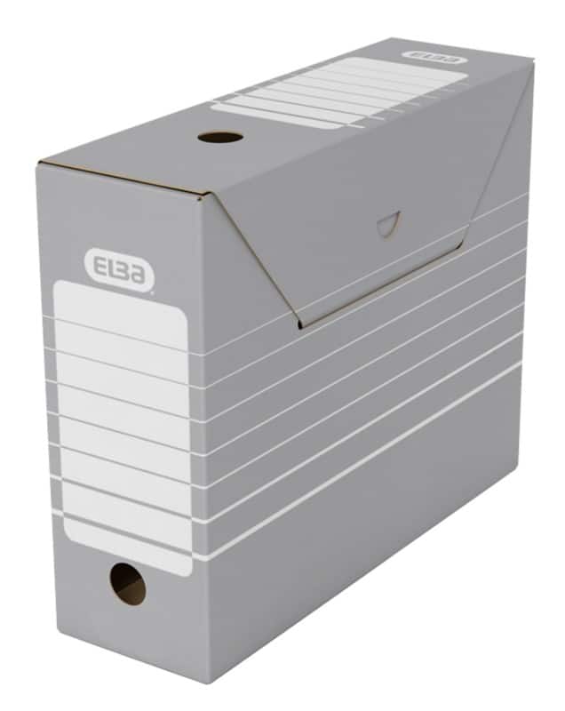 ELBA Tric Archivbox 100552039 DIN A4 Wellpappe 9,5 (B) x 26,5 (T) x 34 (H) cm Grau  50 Stück