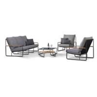 Best Freizeitmoebel Lounge Gruppe 98765050 5 Personen Aluminium Anthrazit