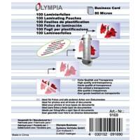 Olympia Laminierfolien Visitenkarte & Kreditkarte 80 Mikron (2 x 80) Transparent