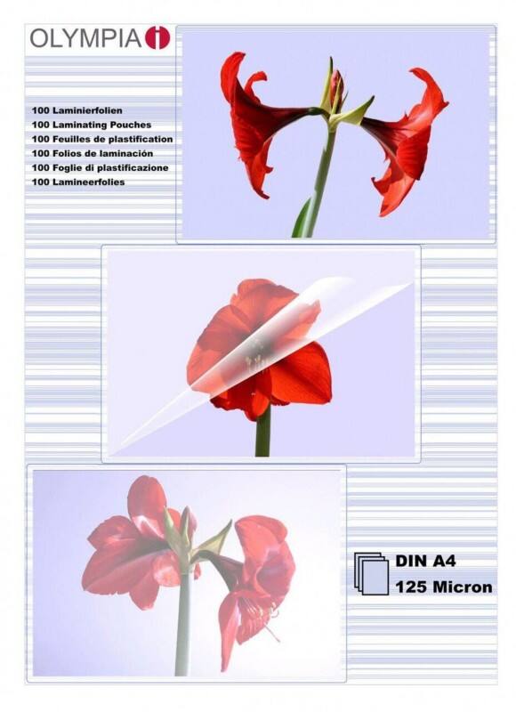 Olympia Laminierfolien DIN A4 Glänzend 125 Mikron (2 x 125)