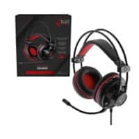 MediaRange Verkabelt Kopfhörer Over-Ear 3.5 mm Jack Noise Cancelling Microphone Mit Mikrofon Stereo MRGS300 Rot, Schwarz