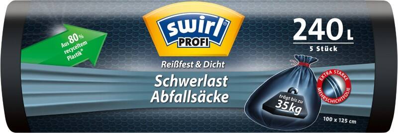 Swirl Fixierband Müllsäcke 240 L  Schwarz 5 Stück