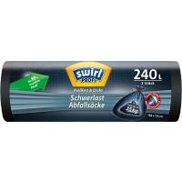 Swirl Fixierband Müllsäcke 240 L  Schwarz 5 Stück
