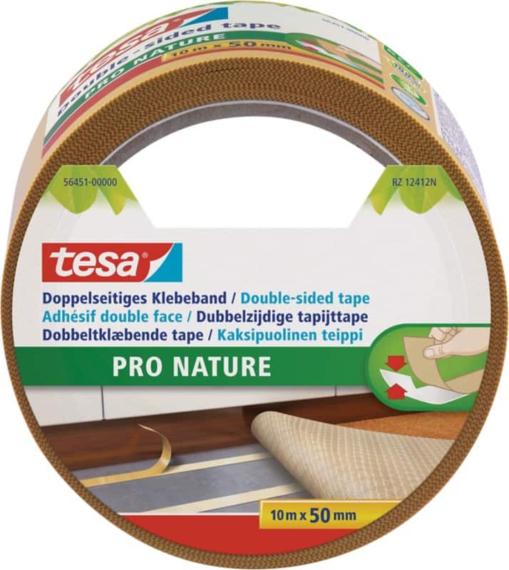 tesa Doppelseitiges Klebeband Pro Nature Weiß 50 mm x 10 m
