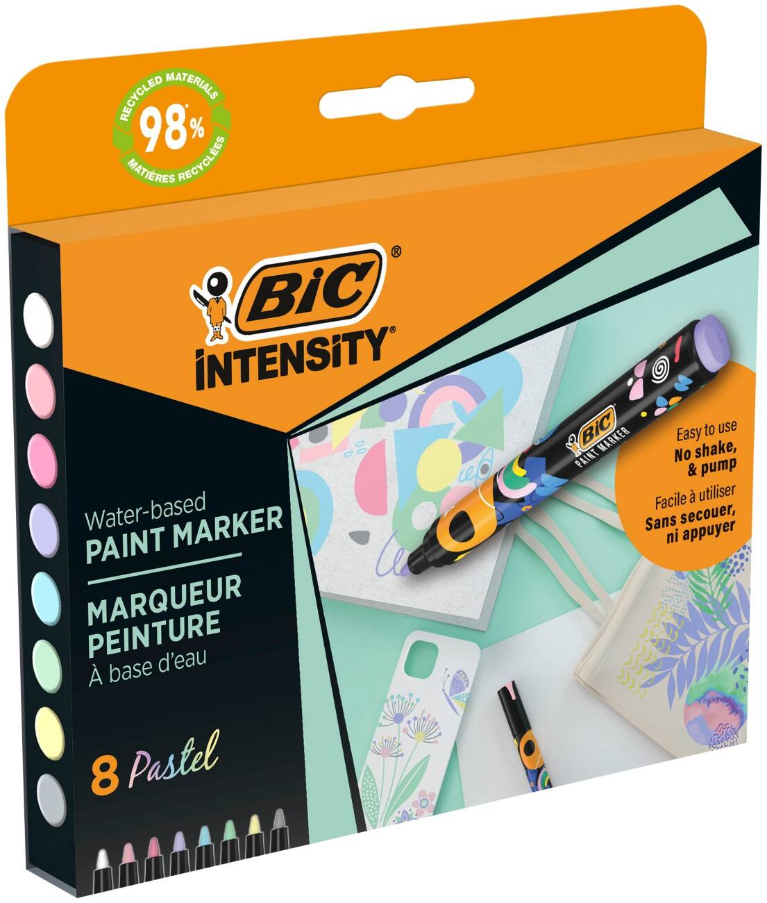 BIC Permanenter Lackmarker Gemischt Mittelere Spitze Kegelförmig 2,3 mm 8 Stück