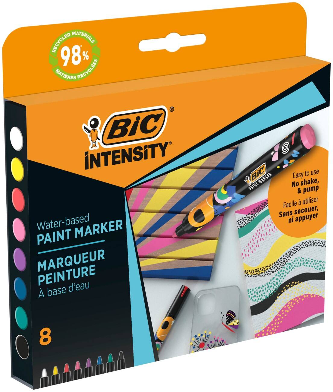 BIC Permanenter Lackmarker Gemischt Mittelere Spitze Kegelförmig 2,3 mm 8 Stück
