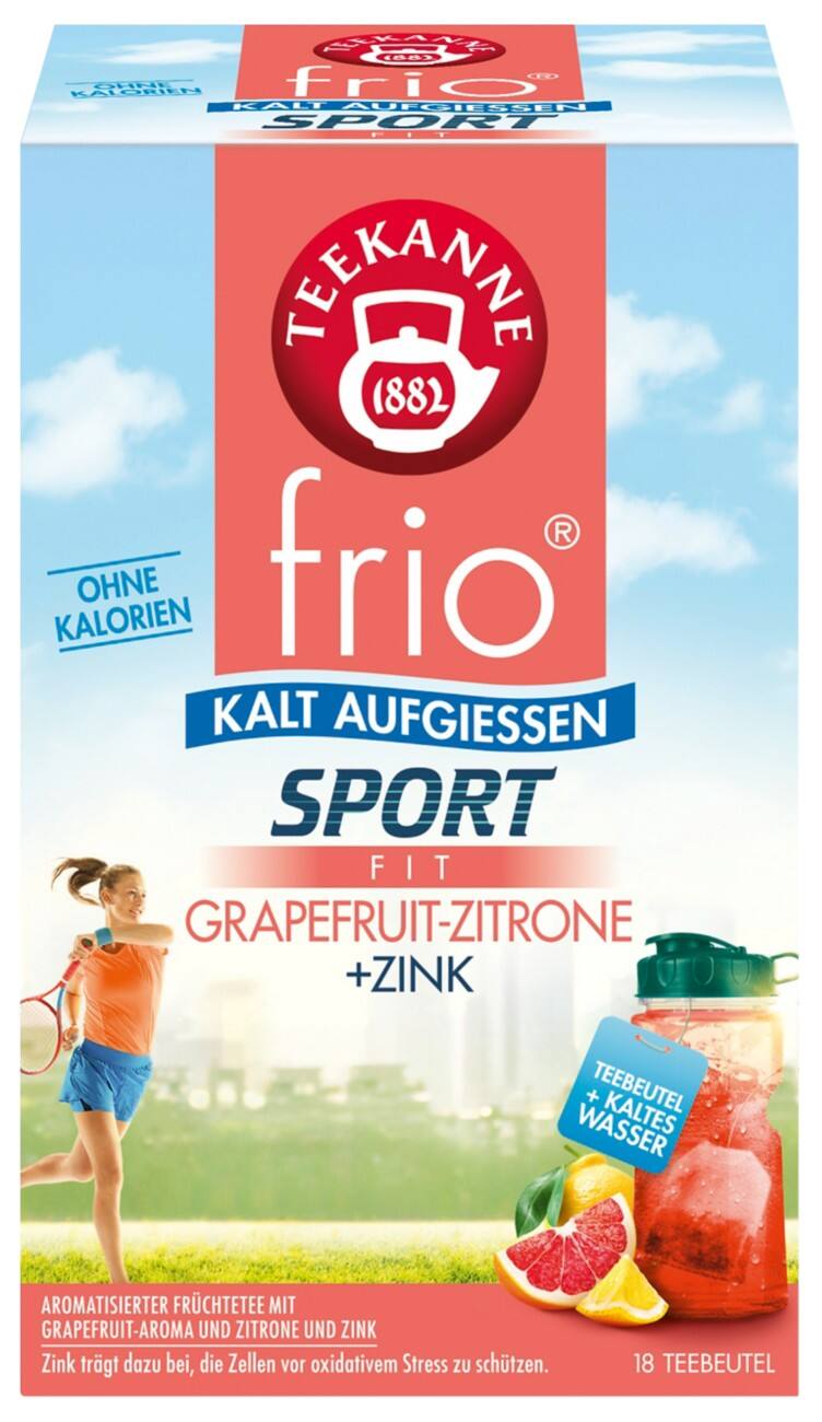 TEEKANNE Frio Tee Grapefruit, Zitrone Packung mit 18 Stück à 2.5 g
