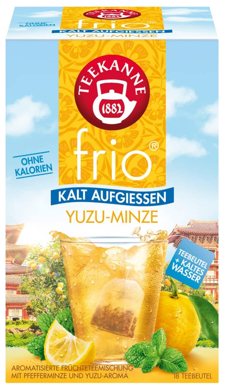 TEEKANNE Frio Tee Pfefferminze, Yuzu Packung mit 18 Stück à 2.5 g