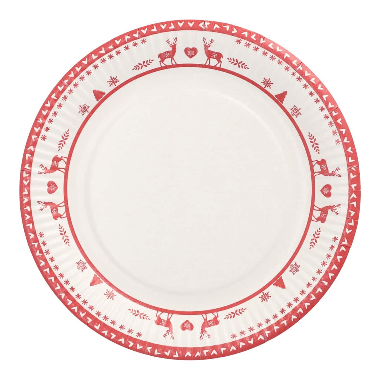 PAPSTAR Einwegteller aus Papier Rentiermotiv 23 cm 10 Stück