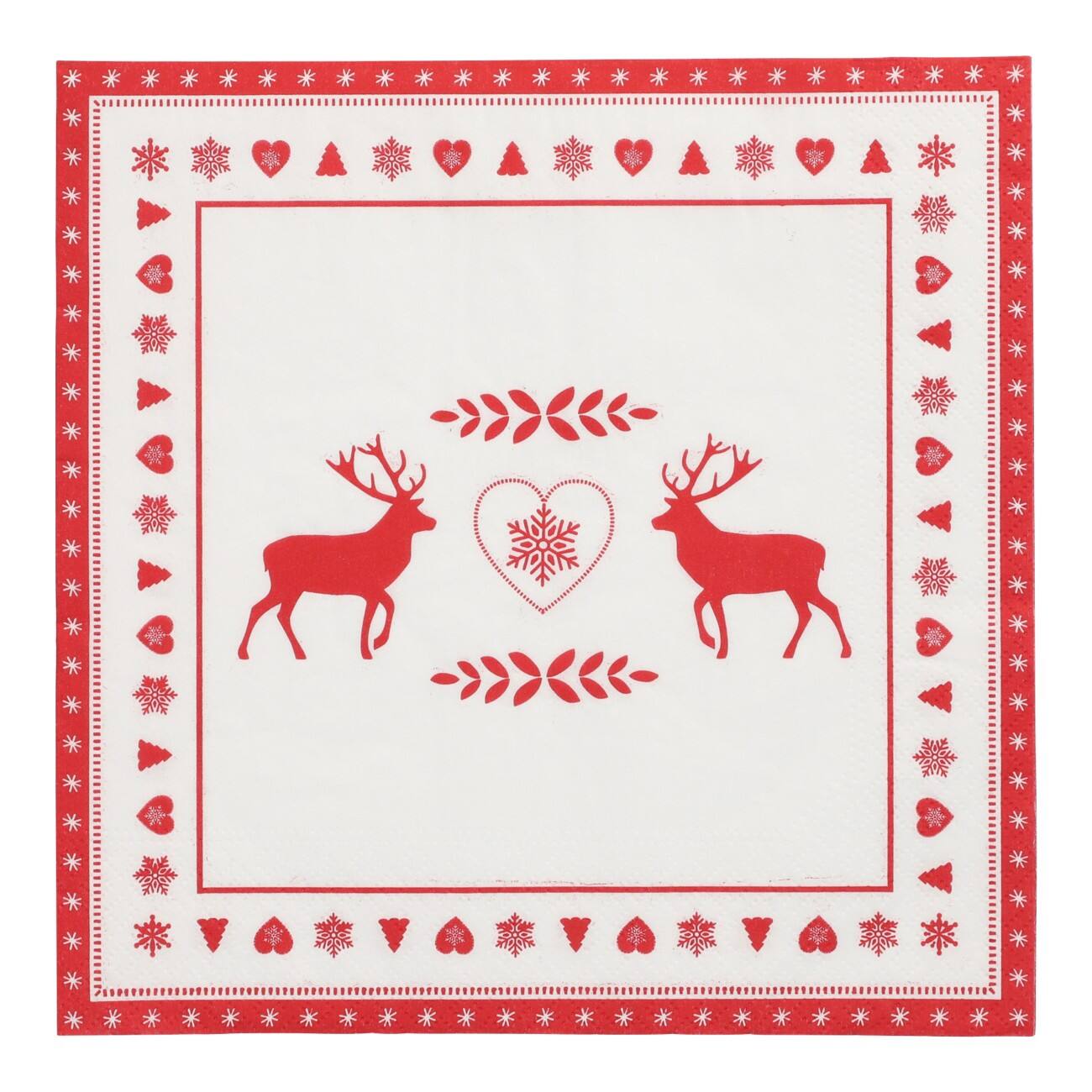 PAPSTAR Servietten Weihnachtsrentiere 3-lagig 40 x 40 cm 20 Stück
