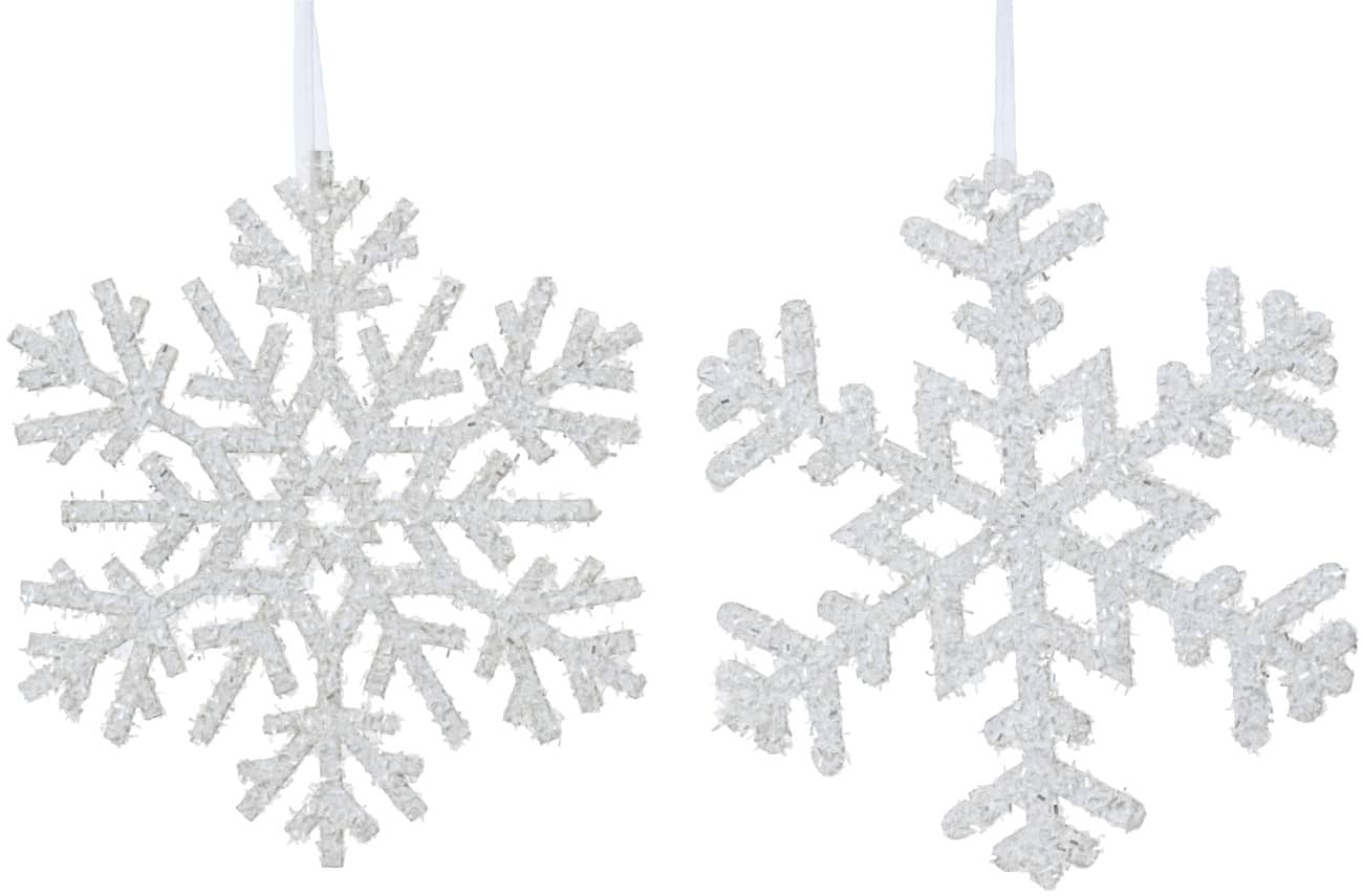 DECORIS Christbaumkugel Weiße Schneeflocke 30 cm