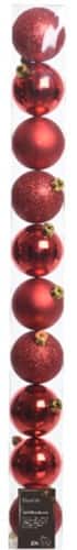 DECORIS Bruchsichere Christbaumkugel Rot 6 cm 10 Stück