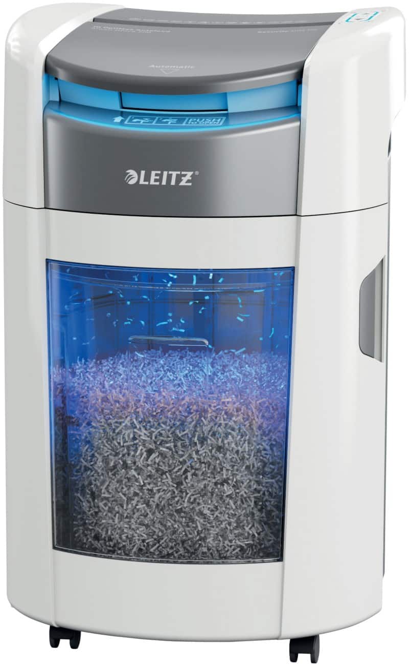 Leitz IQ Autofeed OptiMax Aktenvernichter 220 Blatt Kreuzschnitt Sicherheitsstufe P-4 21 L