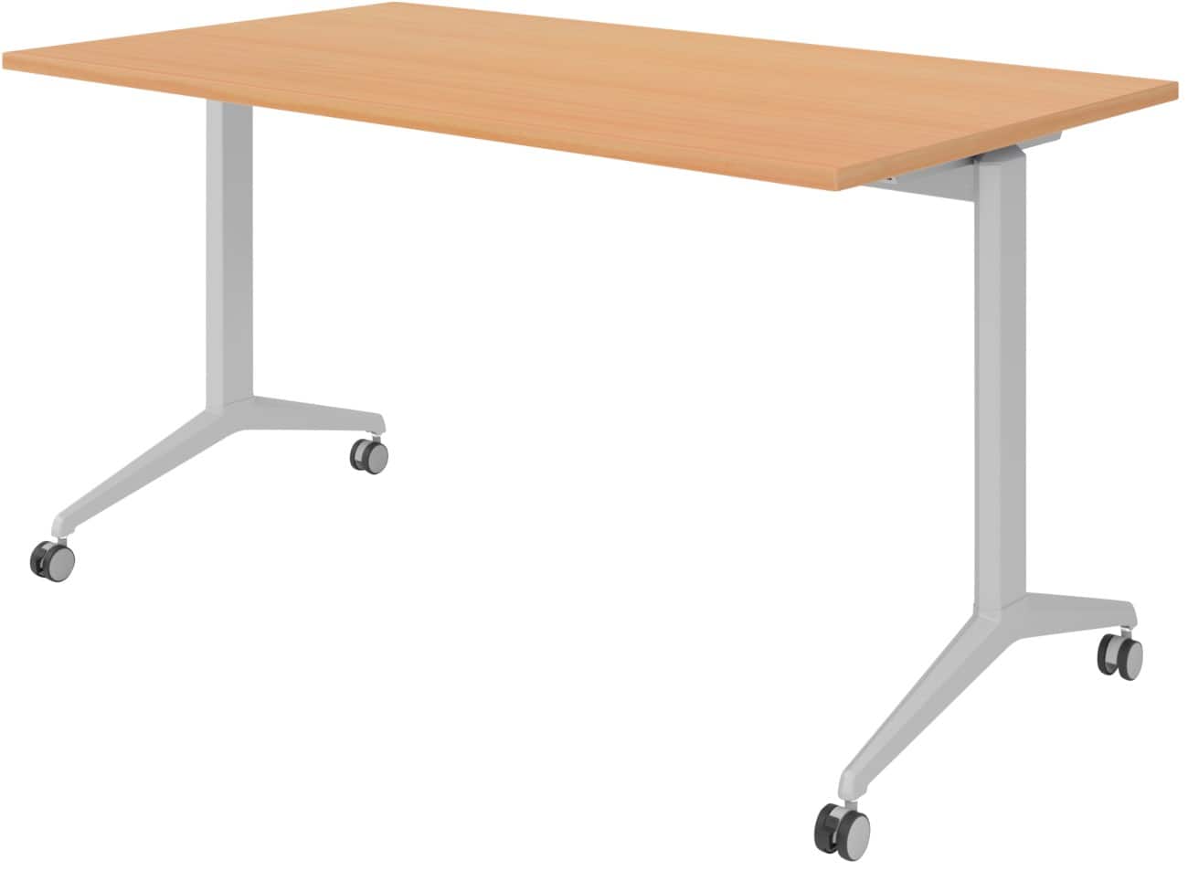 Hammerbacher Klapptisch Buche Spanplatte, Stahl Silber 140 x 800 x 750 mm