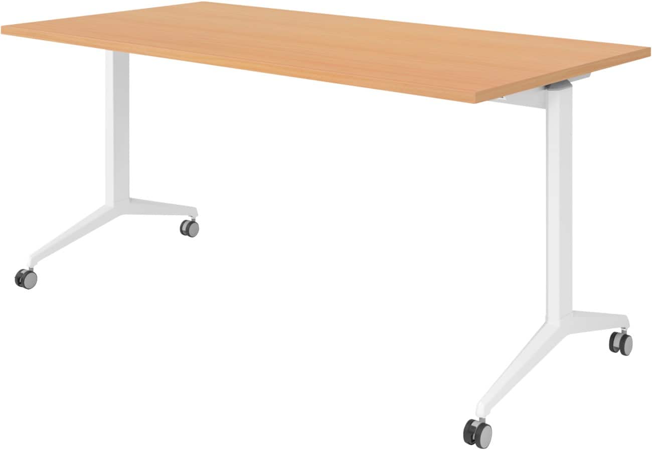 Hammerbacher Klapptisch Buche Spanplatte, Stahl Weiß 160 x 800 x 750 mm