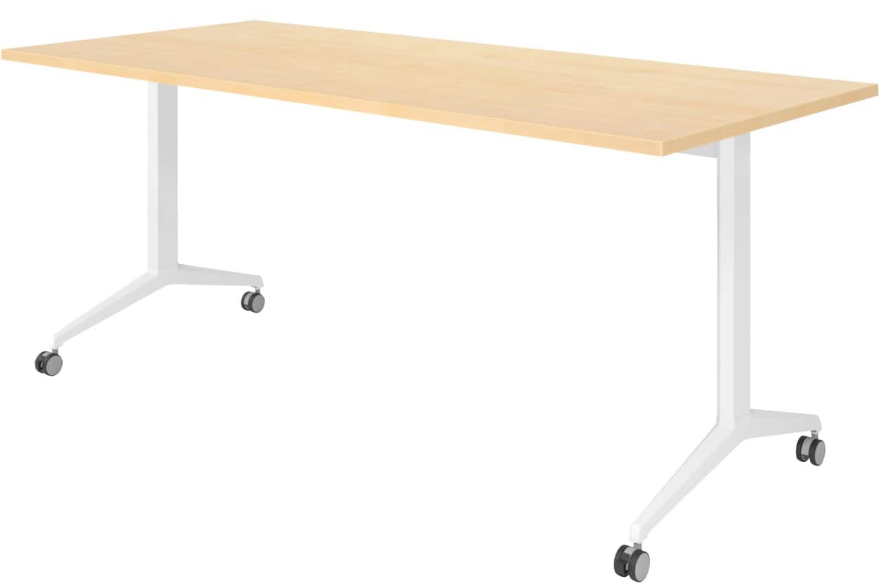 Hammerbacher Klapptisch Spanplatte, Stahl Weiß 180 x 800 x 750 mm
