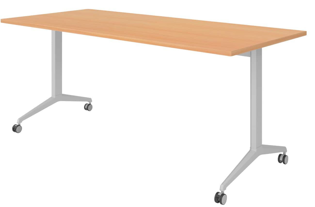 Hammerbacher Klapptisch Buche Spanplatte, Stahl Silber 180 x 800 x 750 mm