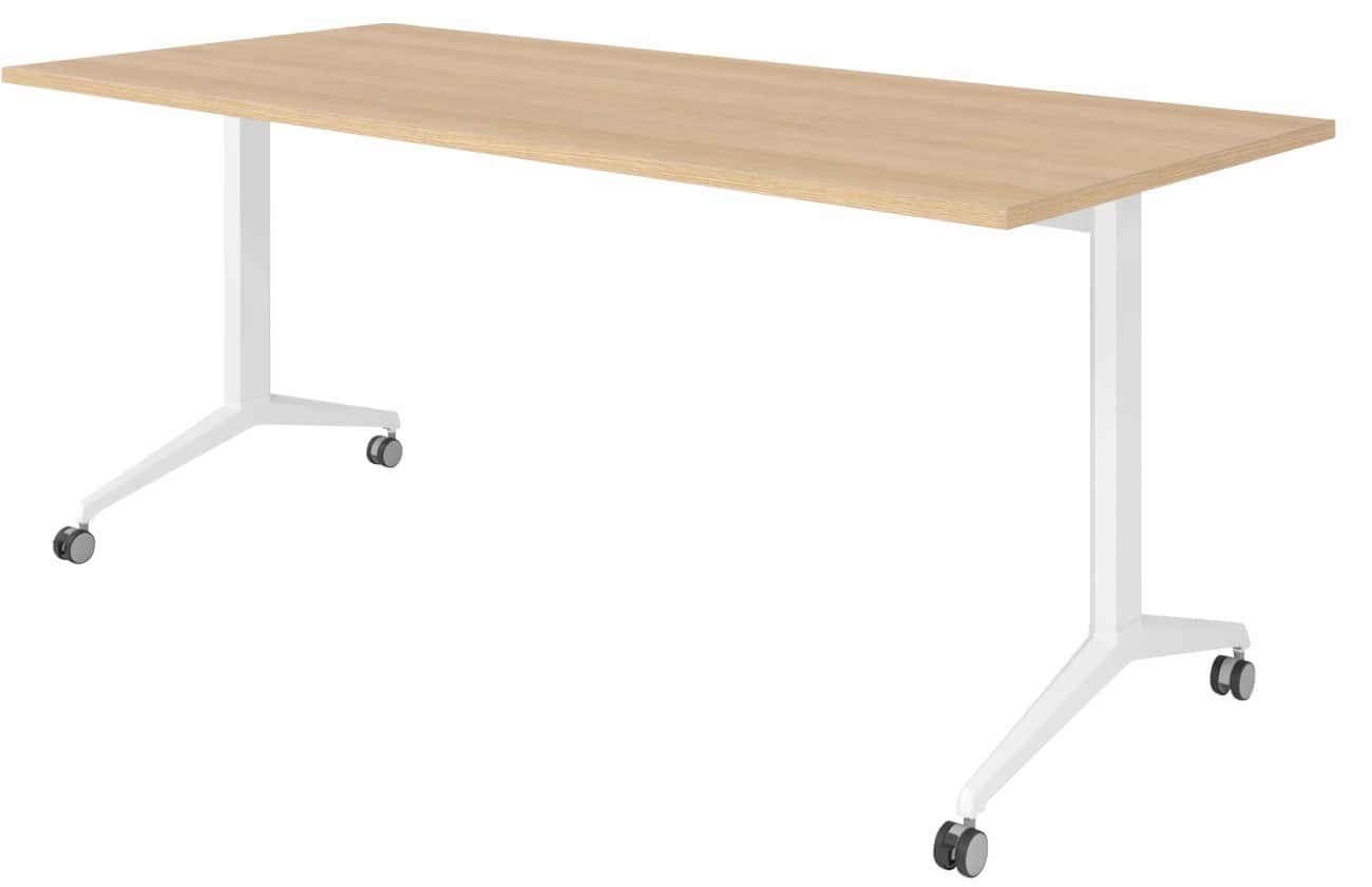 Hammerbacher Klapptisch Spanplatte, Stahl Weiß 180 x 800 x 750 mm
