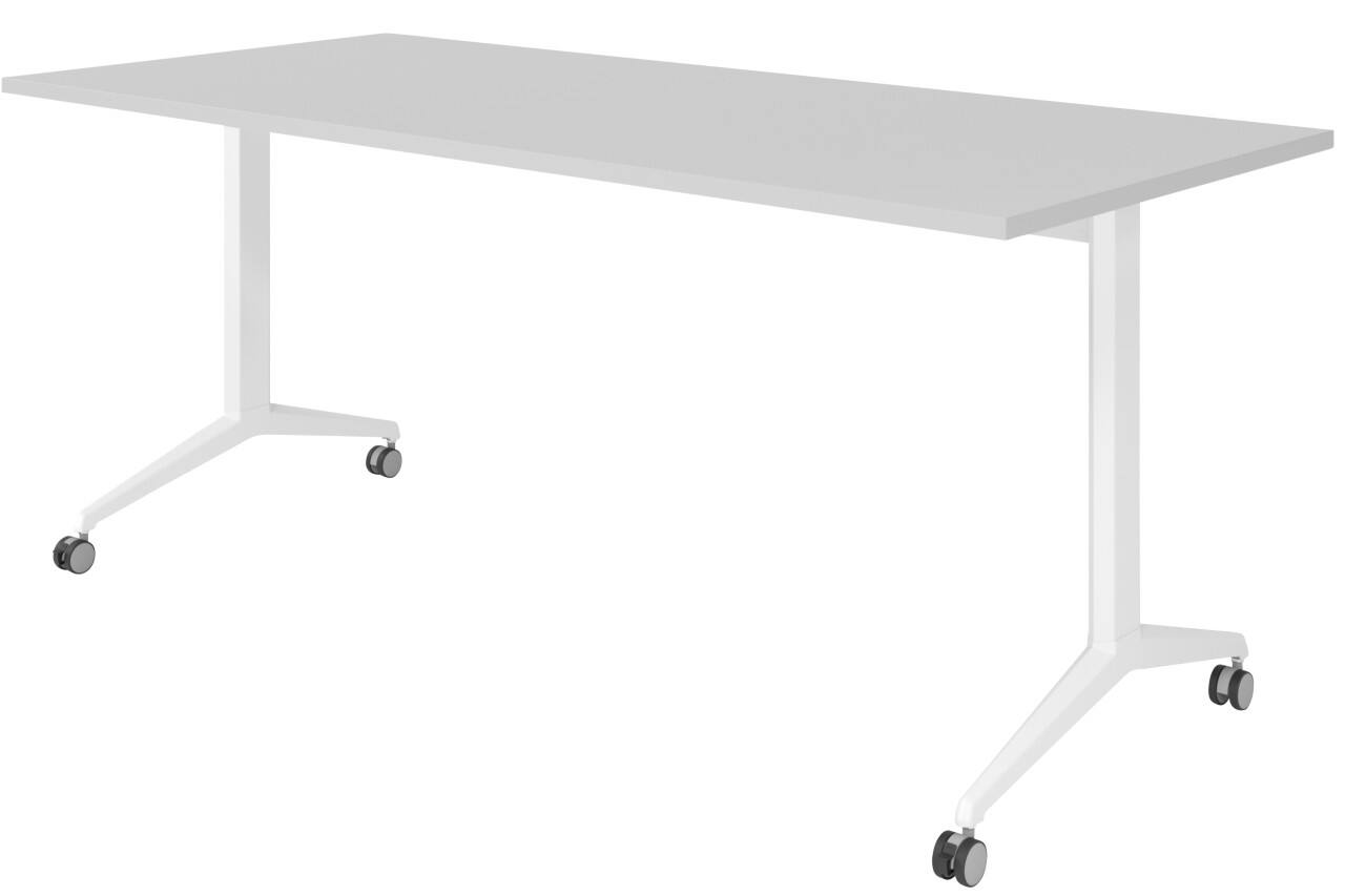 Hammerbacher Klapptisch Spanplatte, Stahl Weiß 180 x 800 x 750 mm