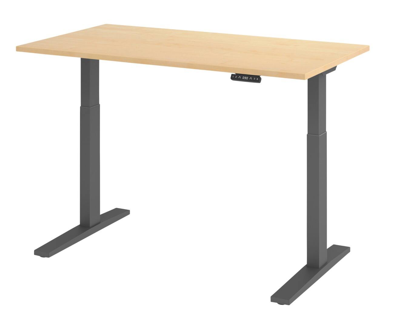 Hammerbacher Elektronisch Höhenverstellbarer Schreibtisch Rechteckig C-Fuß 1.400 (B) x 800 (T) x 1.200 (H) mm Spanplatte, Stahl