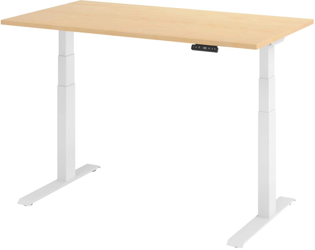 Hammerbacher Elektronisch Höhenverstellbarer Schreibtisch Rechteckig C-Fuß 1.400 (B) x 800 (T) x 1.290 (H) mm Spanplatte, Stahl