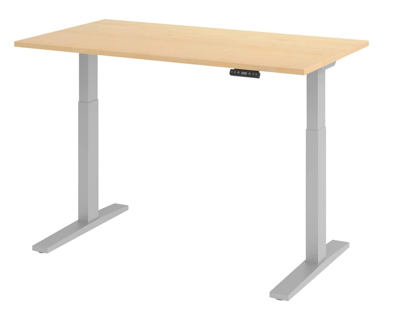 Hammerbacher Elektronisch Höhenverstellbarer Schreibtisch Rechteckig C-Fuß 1.400 (B) x 800 (T) x 1.200 (H) mm Spanplatte, Stahl